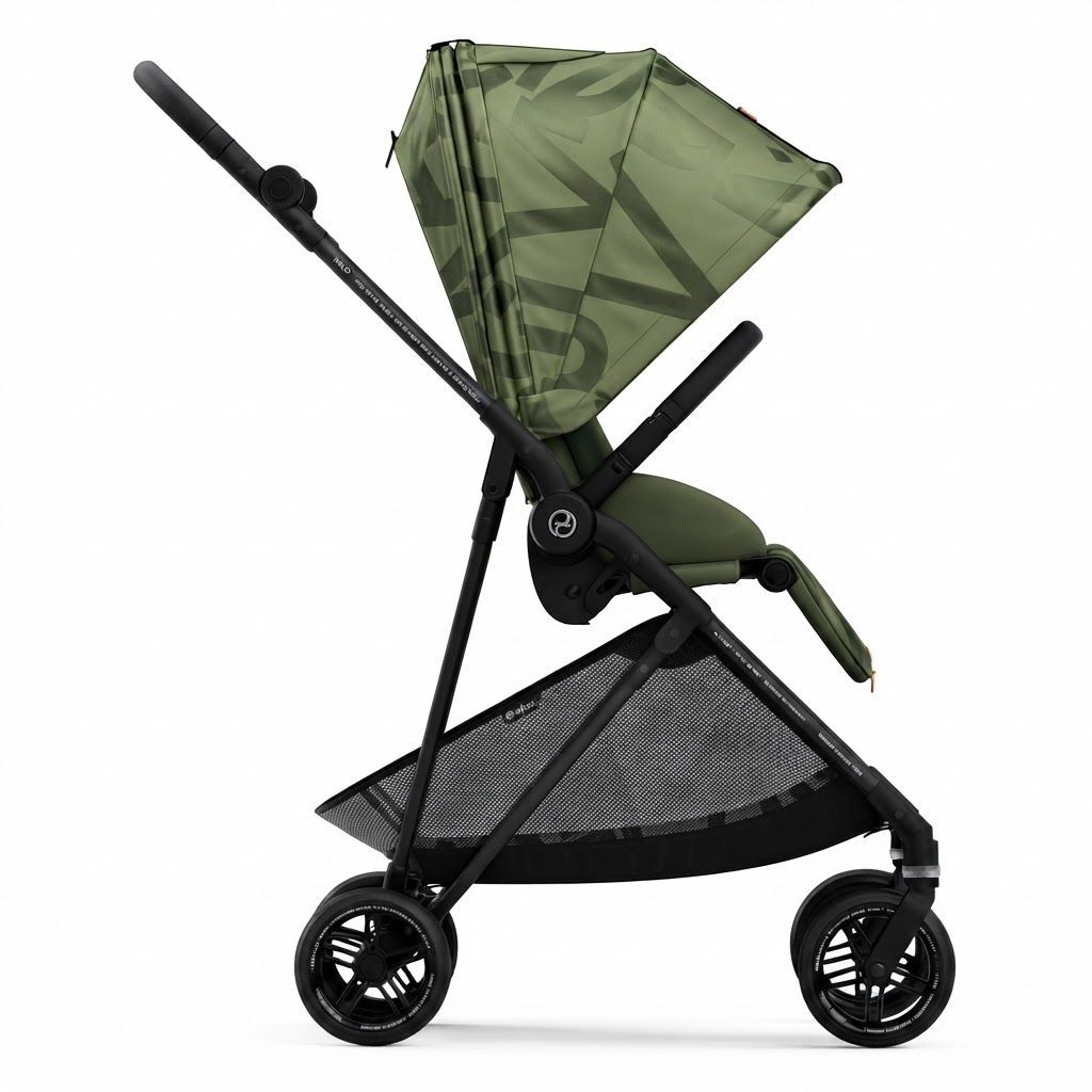 Cybex Gold Melio Street Ultra-Lightweight City Stroller, Effortless Handling, Premium Comfort, Ideal for Crowded Sidewalks and Public Transport, Newborn to 3 Years | Olive Green 