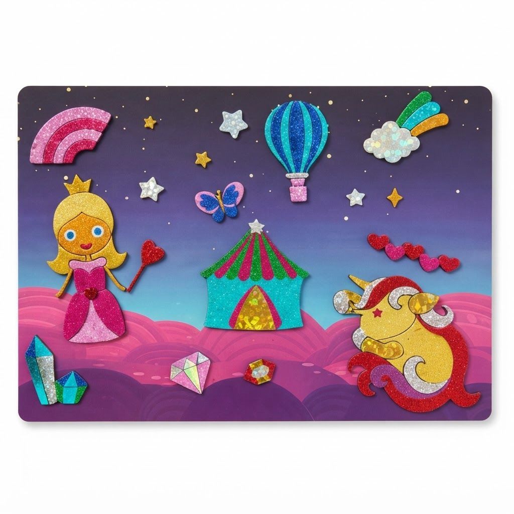 Skillmatics Foil Fun Unicorns & Princesses Art & Craft Kit, Mess-Free Creative Activity Set for Kids, Arts & Crafts