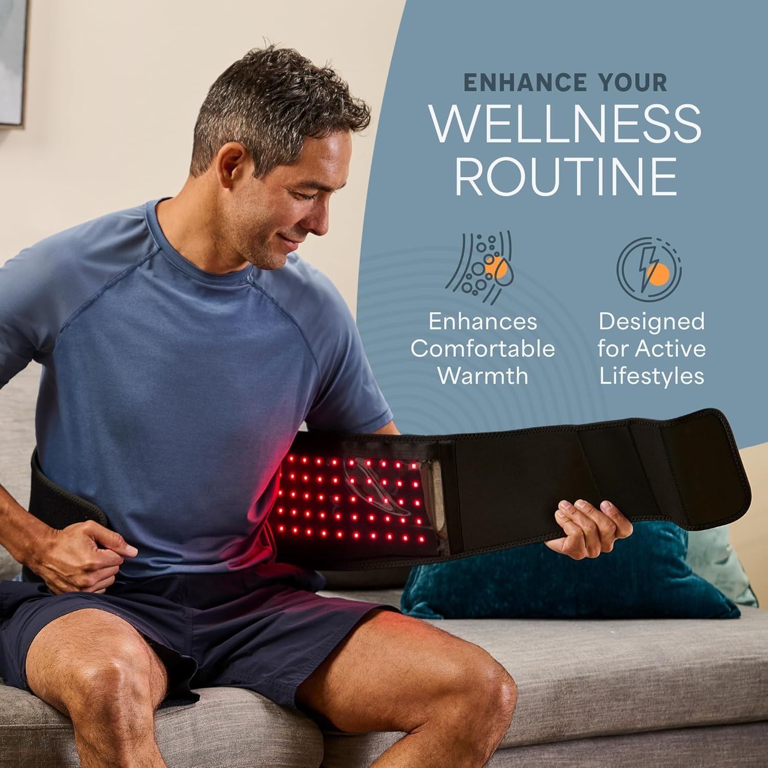 Lifepro Red Light Therapy Belt, 660nm & 850nm Near Infrared Light Therapy Device, Adjustable Portable LED Body Wrap for Wellness, Relaxation & Recovery