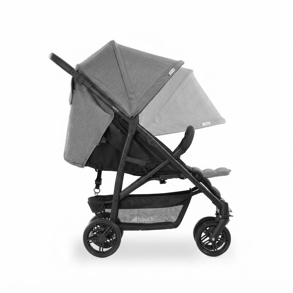 Hauck Rapid 4 Stroller Lightweight Foldable Pushchair with Lying Position, Supports up to 25kg, Height-Adjustable Handlebar, Designed for Comfort, Safety, and Urban Agility | Grey