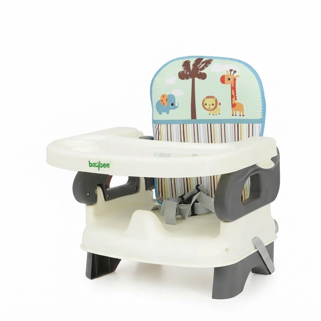 Baybee 2-in-1 Baby Booster Seat for Dining, Portable Feeding Chair with Removable Tray & 3-Point Safety Harness