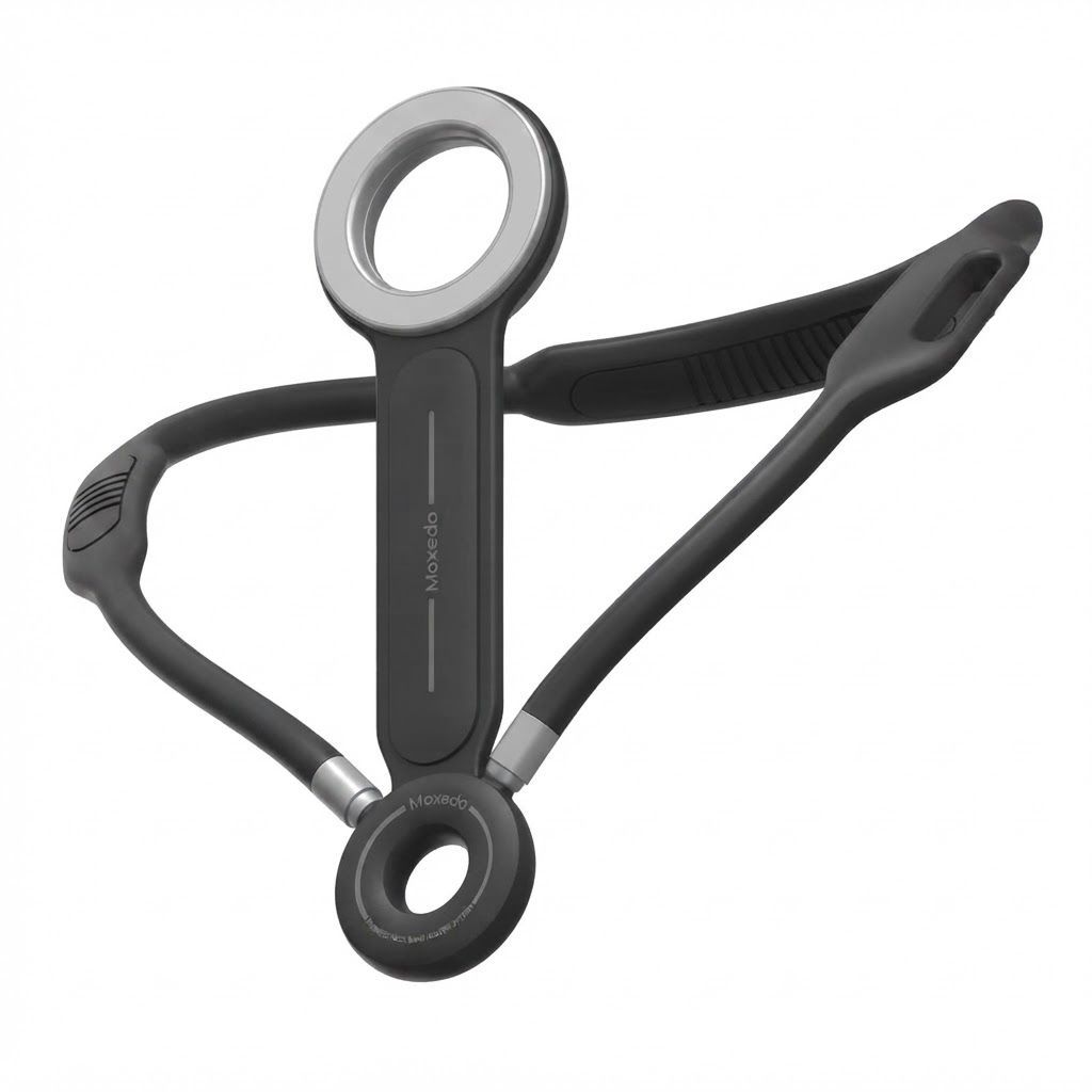 Moxedo Neck Hanging Phone Holder, Magnetic Hands-Free Mount, 360° Adjustable Viewing, First-Person Vlogging & Universal Smartphone Compatibility | Black - MX-CM059
