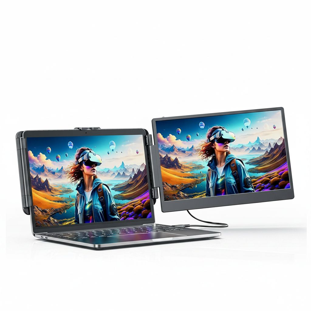 V2COM S1 Laptop Screen Extender 14.1'' FHD 1080P IPS Du