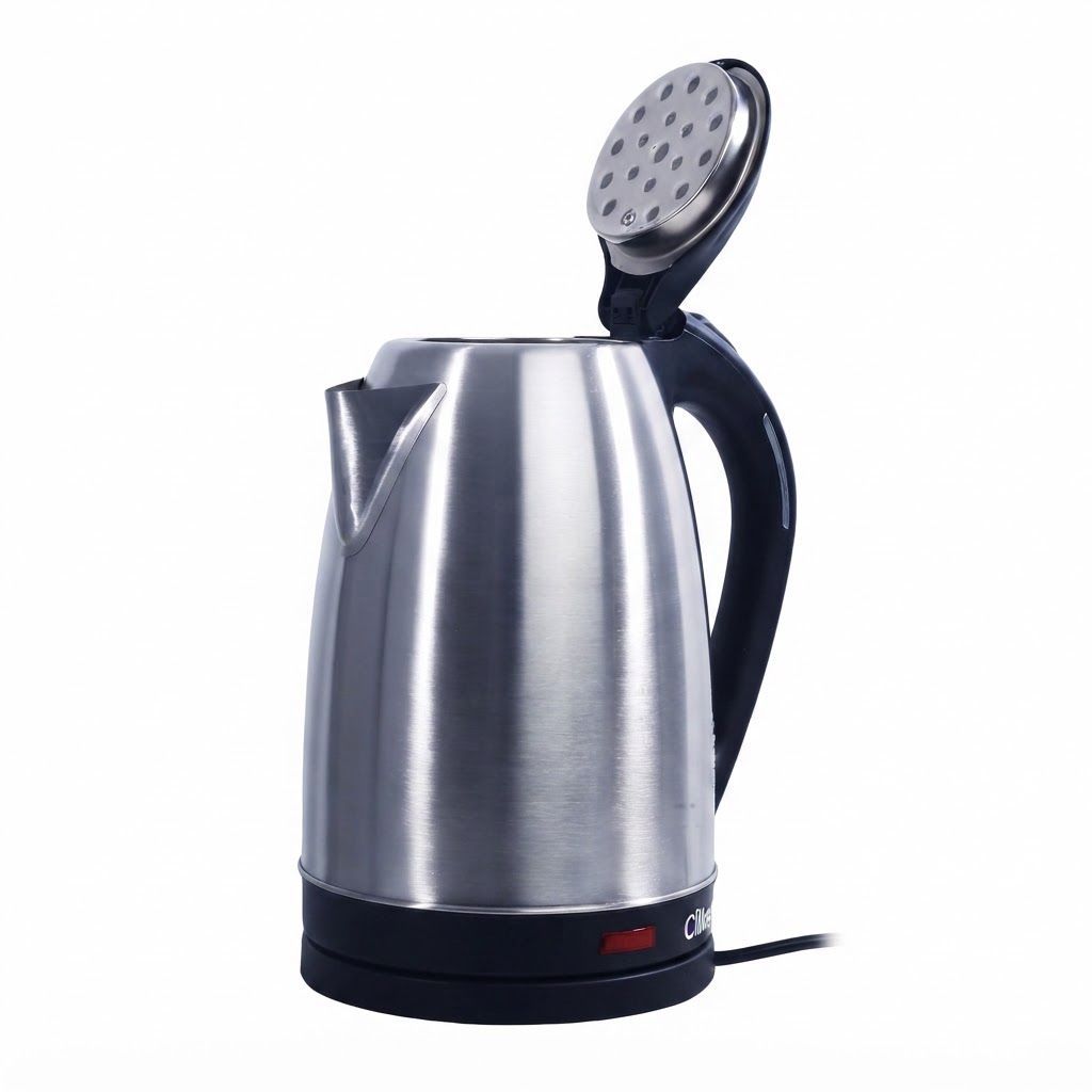 Clikon Stainless Steel Electric Kettle, 2.5L Capacity, 1500W, 360° Swivel Base, Auto Shut-Off, LED Indicator | Silver - CK5131