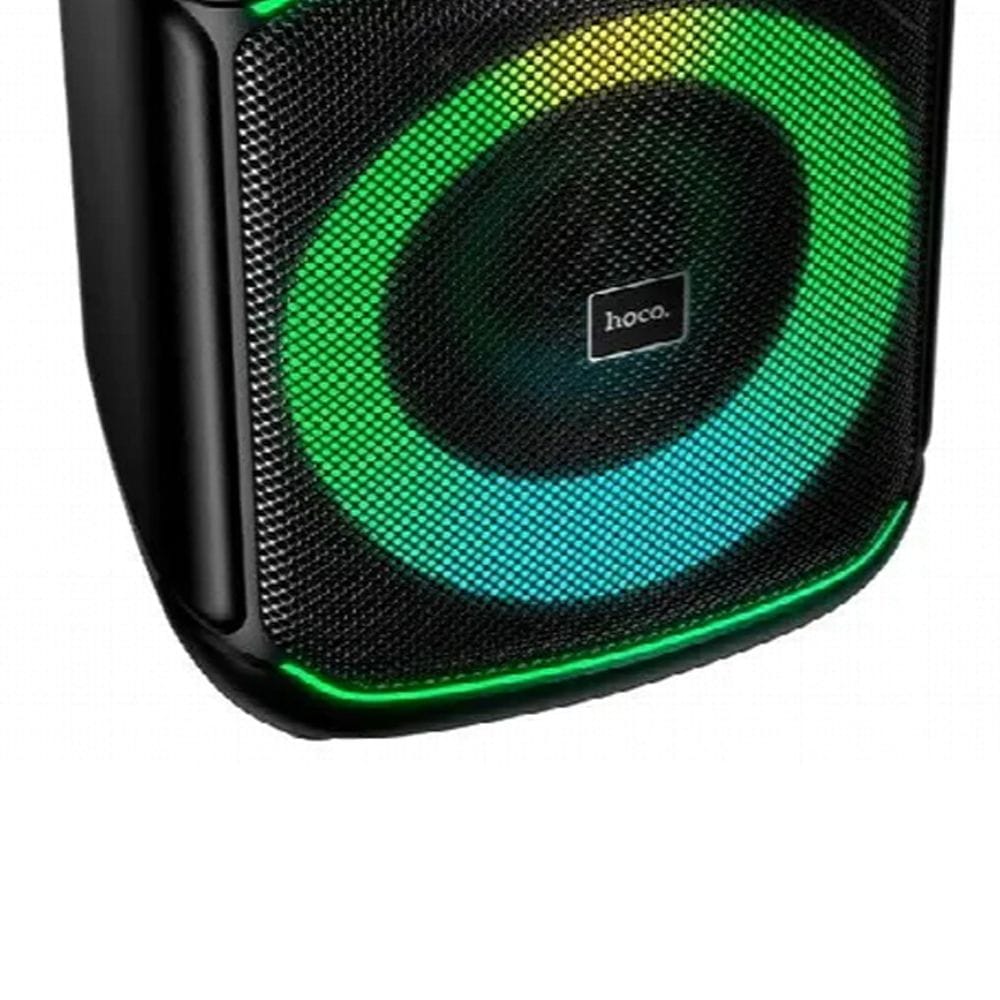 HOCO DS72 8-Inch Portable Bluetooth Speaker, 20W Wireless Karaoke Speaker with Wireless Microphone, RGB Lights - Black