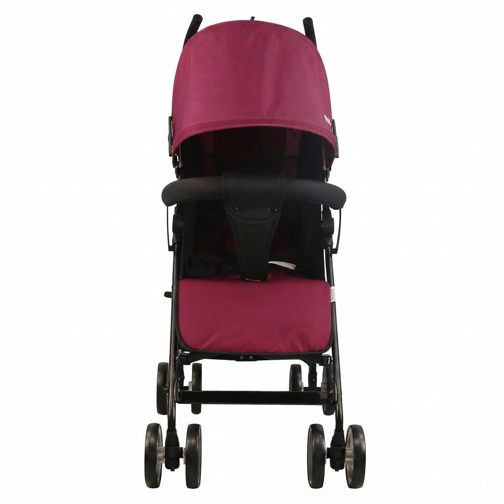 The Moon Brand Neo Plus Lightweight Travel Stroller - Compact Umbrella Fold Pushchair for Newborns Dark Red, Up to 18 kg, 0 Months+, 5-Point Safety Harness