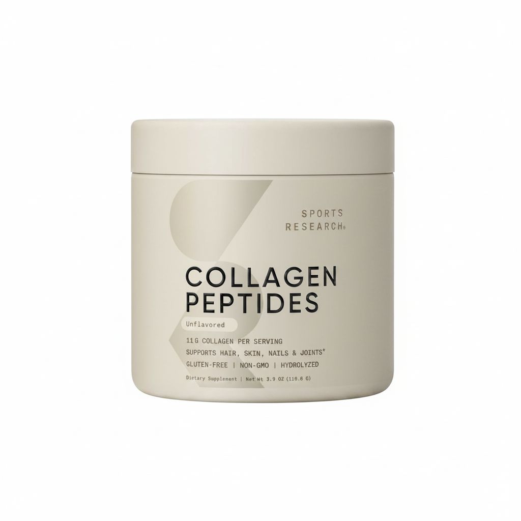 Sports Research Premium Collagen Peptides for Healthy Skin, Hair, Bones & Joints - Unflavored 110.7g