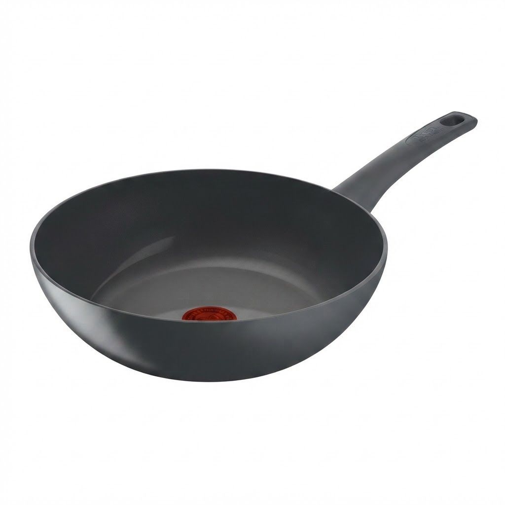 Tefal Renewal 28cm Ceramic Wok Pan, Non-Stick Ceramic Coating, Induction Compatible, Eco-Designed Recycled Aluminum | Gray - C4261953