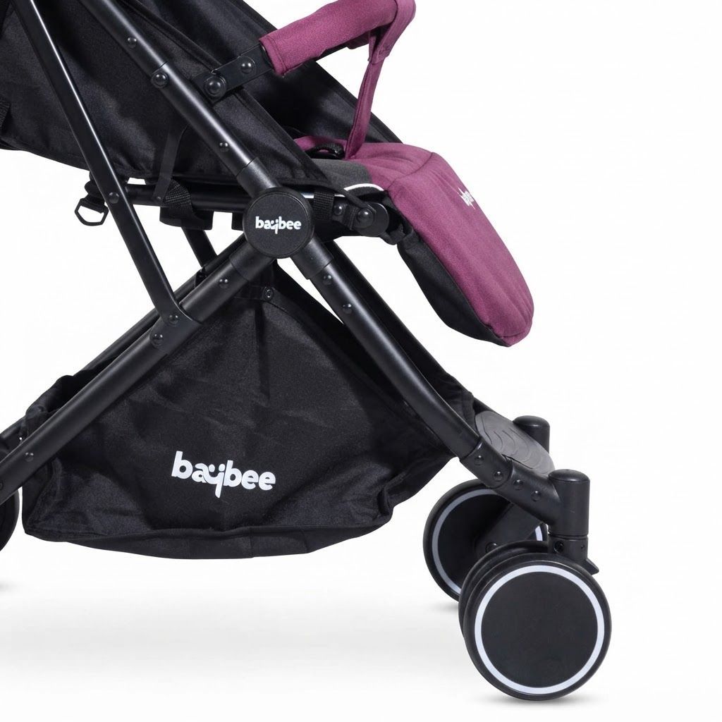 Baybee Lightweight Foldable Baby Stroller for Travel, Adjustable Canopy & Backrest, Safety Harness, Compact Pushchair