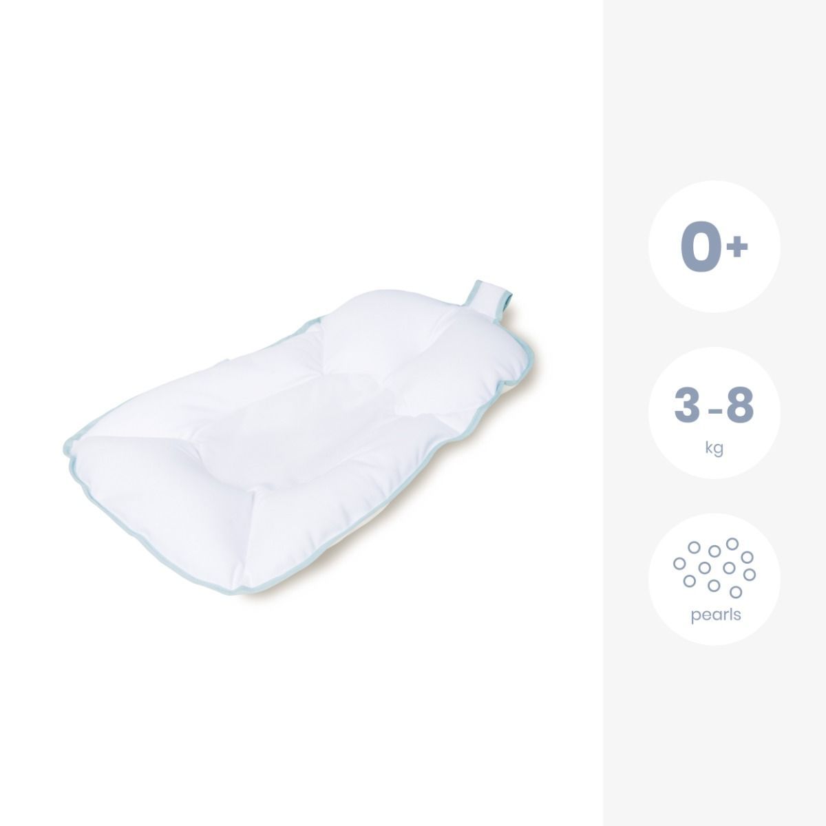 Doomoo Basics Easy Bath, Floating Bath Mattress For Newborns, 100% Polypropylene, EPS Micropearls, Soft And Mellow, Machine Washable - White