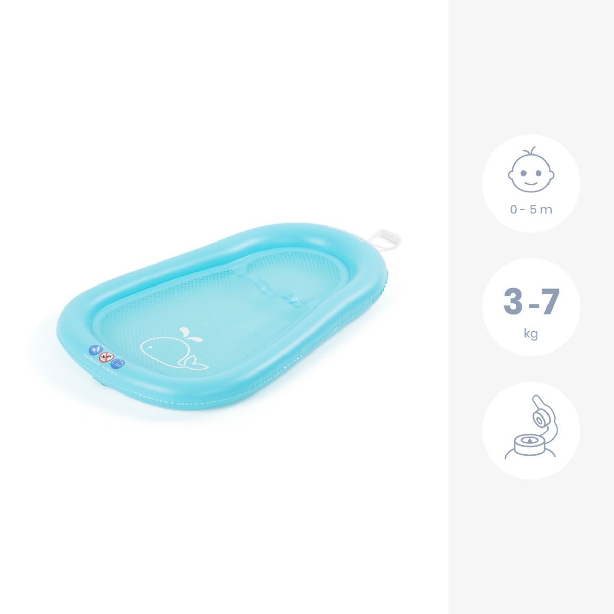 Doomoo Basics Inflatable Bath Mattress, Comfort And Safety, Easy To Use, Portability, Quick Drying, Space-saving - Blue