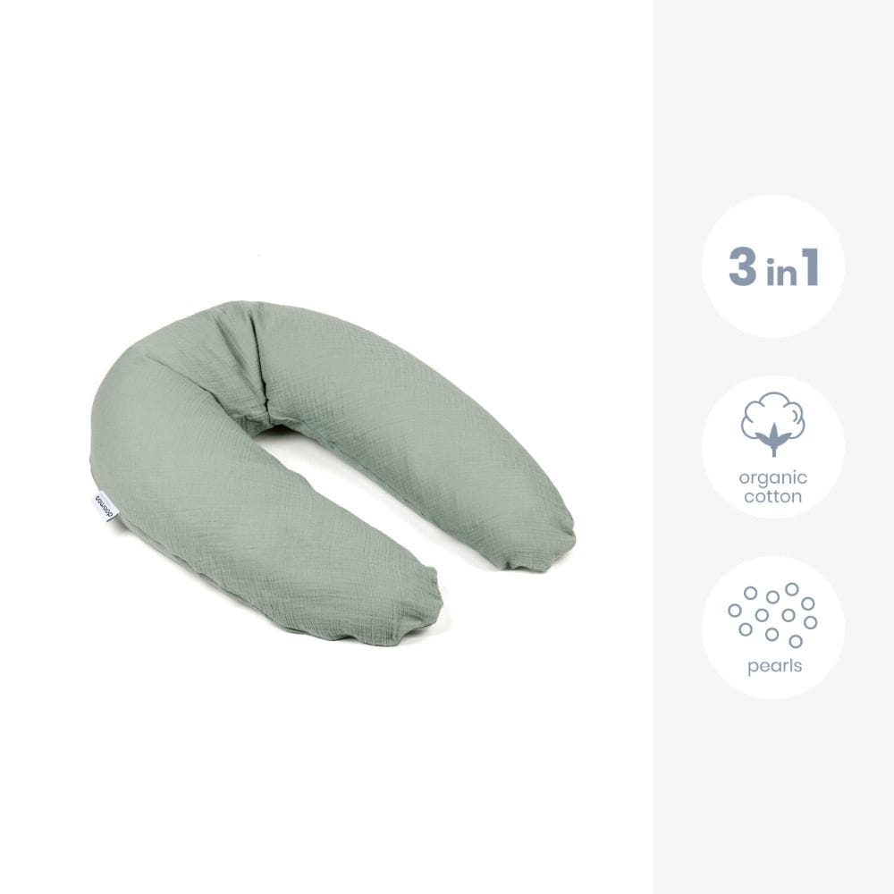 Doomoo Basics Comfy Big Maternity Pillow, Multi-functional Pillow, Machine Washable Cover (40) - Tetra Green