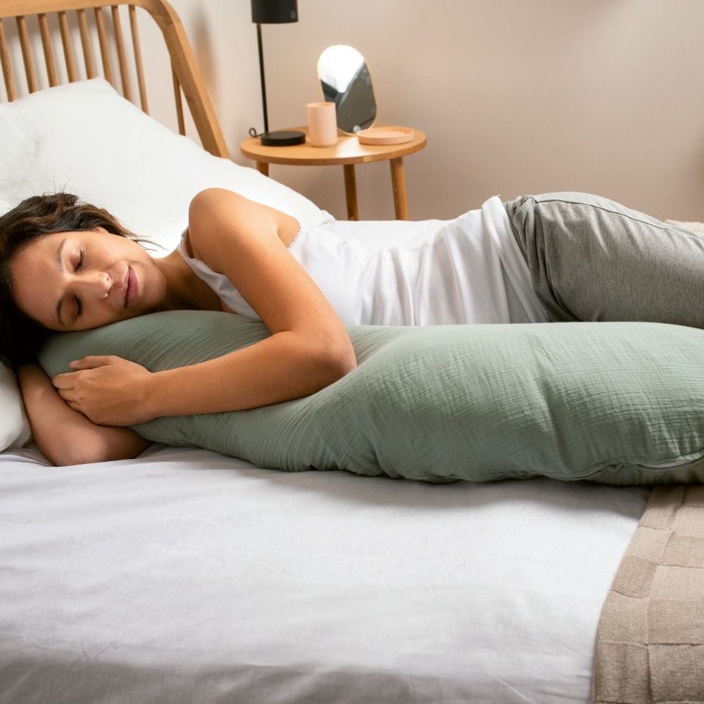 Doomoo Basics Comfy Big Maternity Pillow, Multi-functional Pillow, Machine Washable Cover (40) - Tetra Green