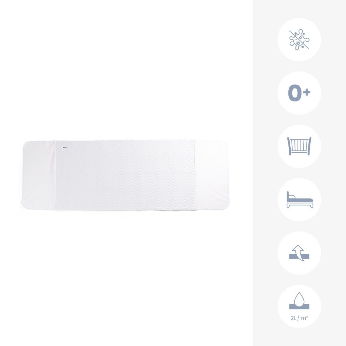 Doomoo Basics Absoplus Ultra Absorbent Sheet And Mattress Protector 60x120cm, Absorbs Moisture, Soft And Breathable Design, Easy To Use - White