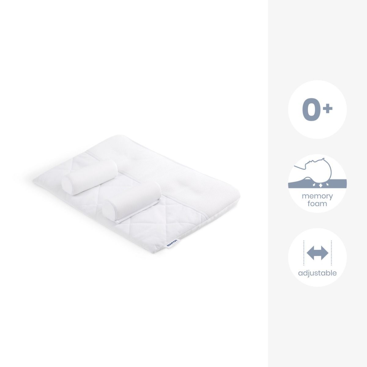 Doomoo Basics Supreme Sleep Large, Perfect Ventilation, Optimal Comfort, Provides Good Support, Prevents The Risk Of Flat Head - White