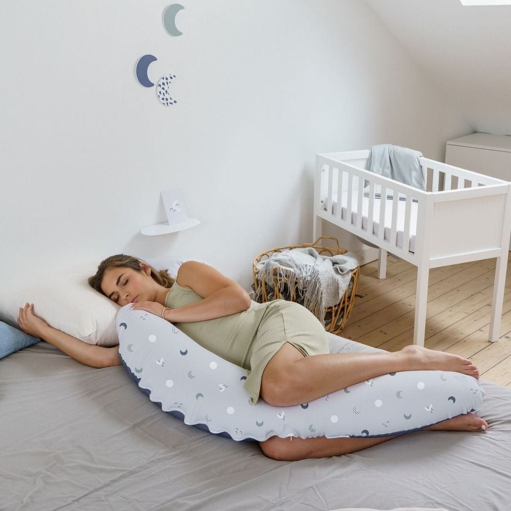 Doomoo Seat'N Swing Bean Bag Chair, Safety Top With Harness Support, Soft And Incredibly Comfortable Seating - Blue