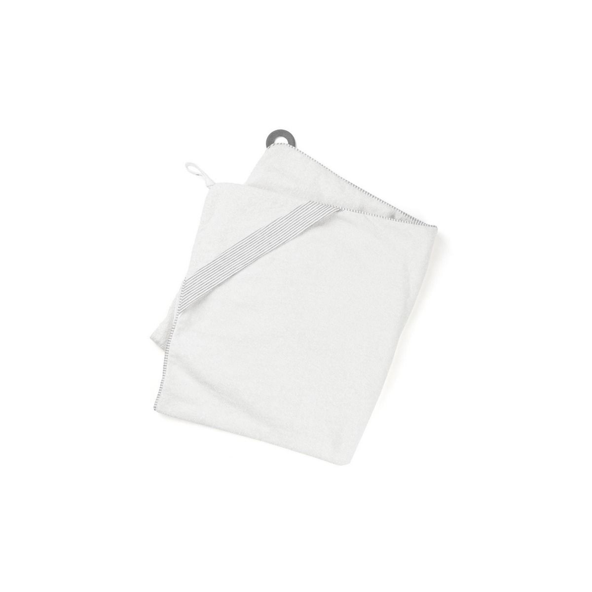 Doomoo Dry'N Play Hooded Towel, XL Bath Cape For Long-Term Use, Smart Hands-Free Neck Attachment, Easy-Care And Durable Design - White