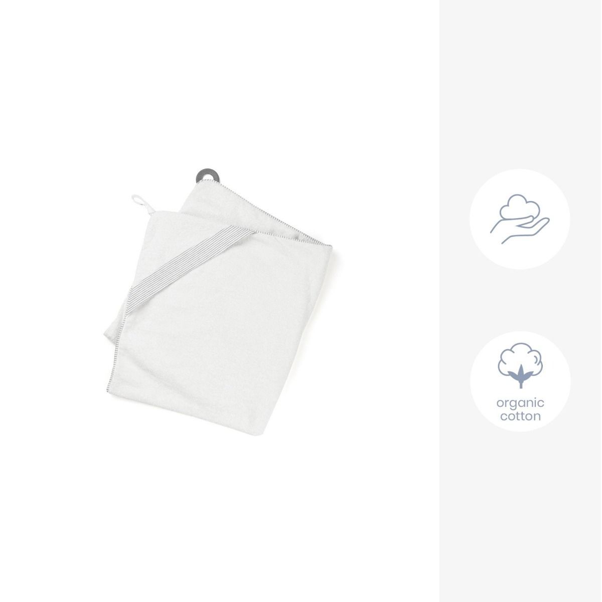 Doomoo Dry'N Play Hooded Towel, XL Bath Cape For Long-Term Use, Smart Hands-Free Neck Attachment, Easy-Care And Durable Design - White