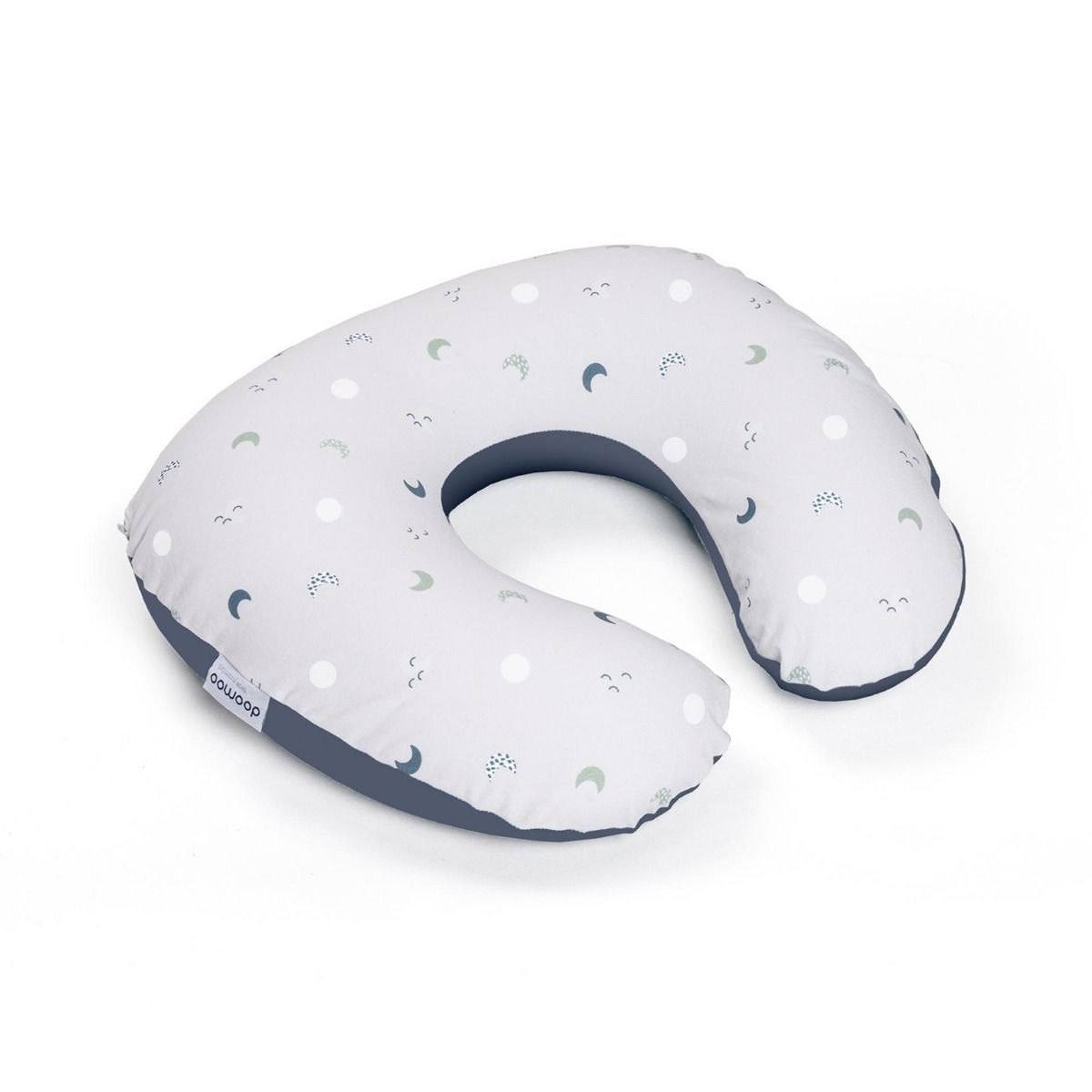 Doomoo Softy Nursing Pillow, Ultra-Soft And Compact Design, Long-Lasting Product With Refill Option, Easy Microbead Refilling System - Blue Gray Moon