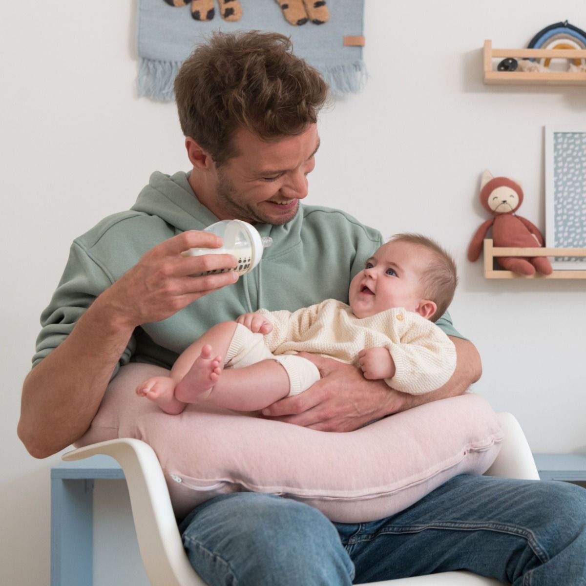 Doomoo Softy Nursing Pillow, Ultra-Soft And Compact Design, Long-Lasting Product With Refill Option, Easy Microbead Refilling System - Chine Pink