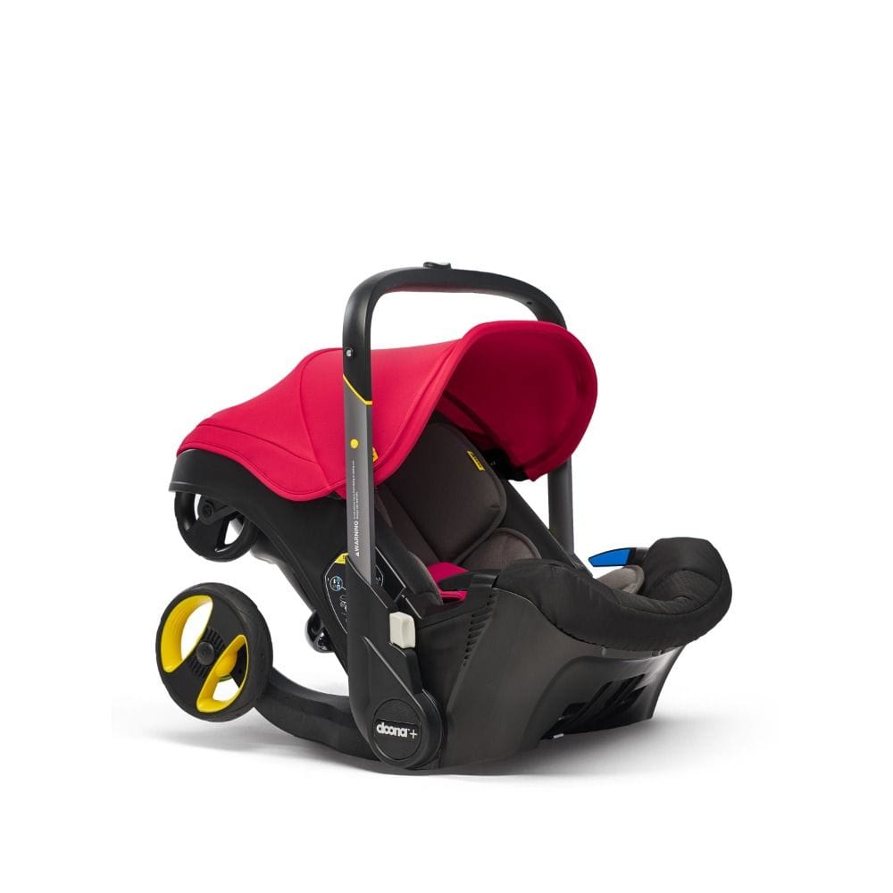 Doona Infant Car Seat And Stroller, Folds And Unfolds With The Click Of A Button, Removable And Washable Textiles, 5-point Harness - Flame Red
