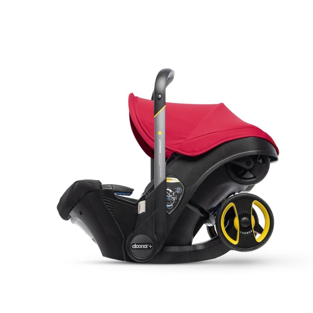 Doona Infant Car Seat And Stroller, Folds And Unfolds With The Click Of A Button, Removable And Washable Textiles, 5-point Harness - Flame Red