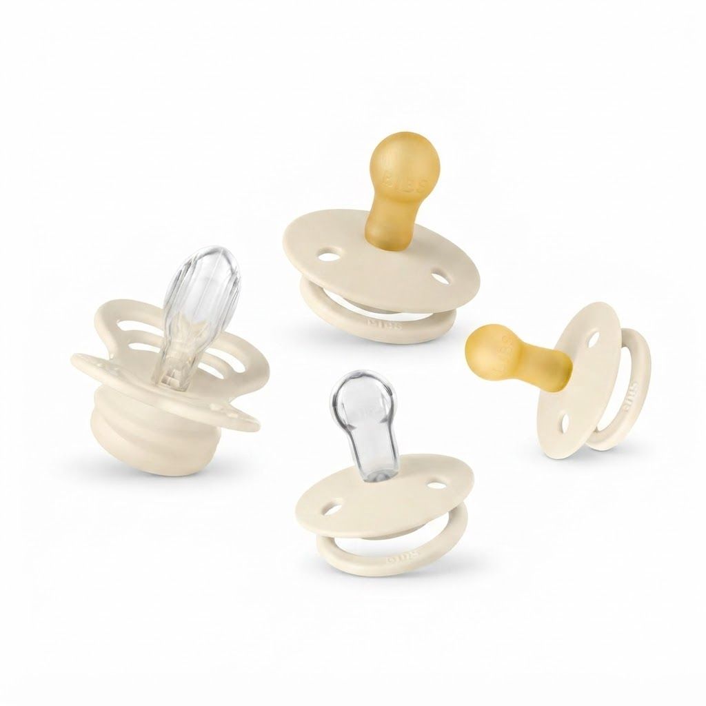 BIBS Try-It Collection Pacifier Size 1 0+ Months, Natural Rubber Latex Or Silicone Nipple, BPA-Free, Flexible And Durable Design - Sage