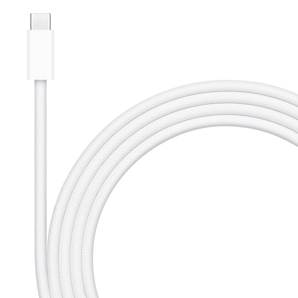 Apple 240W USB-C Charge Cable (2m, Woven/Nylon) - Fast Charging up to 240W, USB-C to USB-C | White | MU2G3ZM/A