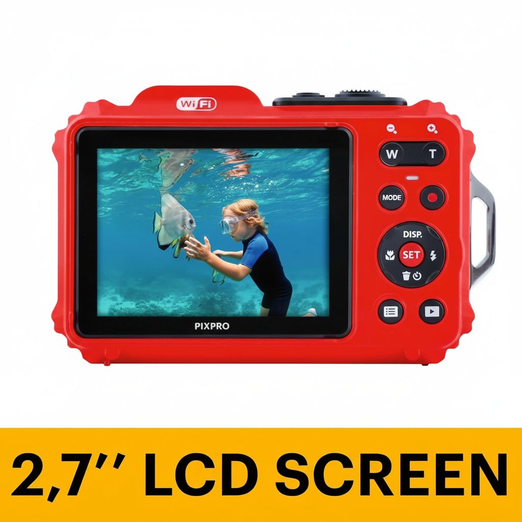 Kodak PIXPRO WPZ2 Waterproof Digital Camera 16MP with 4X Optical Zoom, Waterproof, Shockproof, Dustproof & 1080p Full HD Video | Red