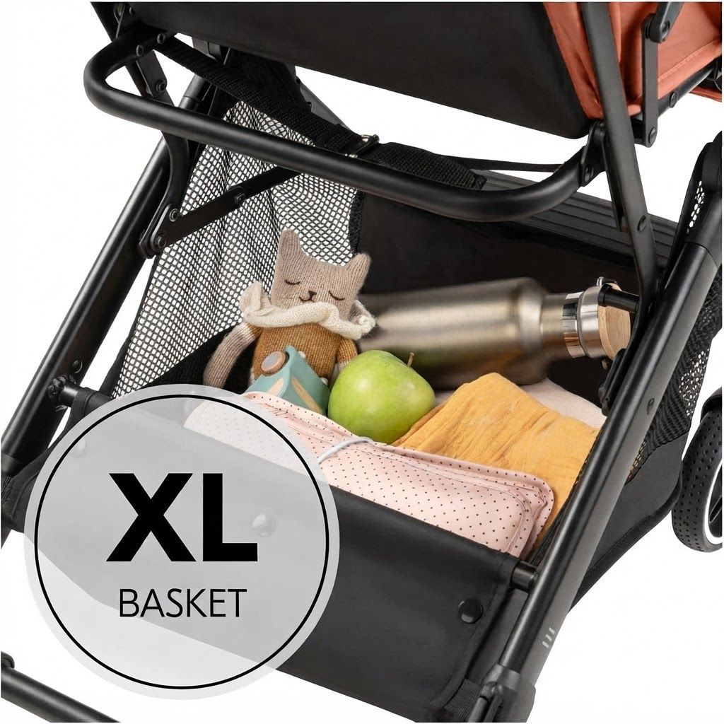 Hauck Travel N Care Plus Baby Buggy - Lightweight Stroller with One-Hand Fold, Reclining Seat, UV 50+ Protection, Weighs Just 7.2kg, Built for Comfort and Convenience on the Go