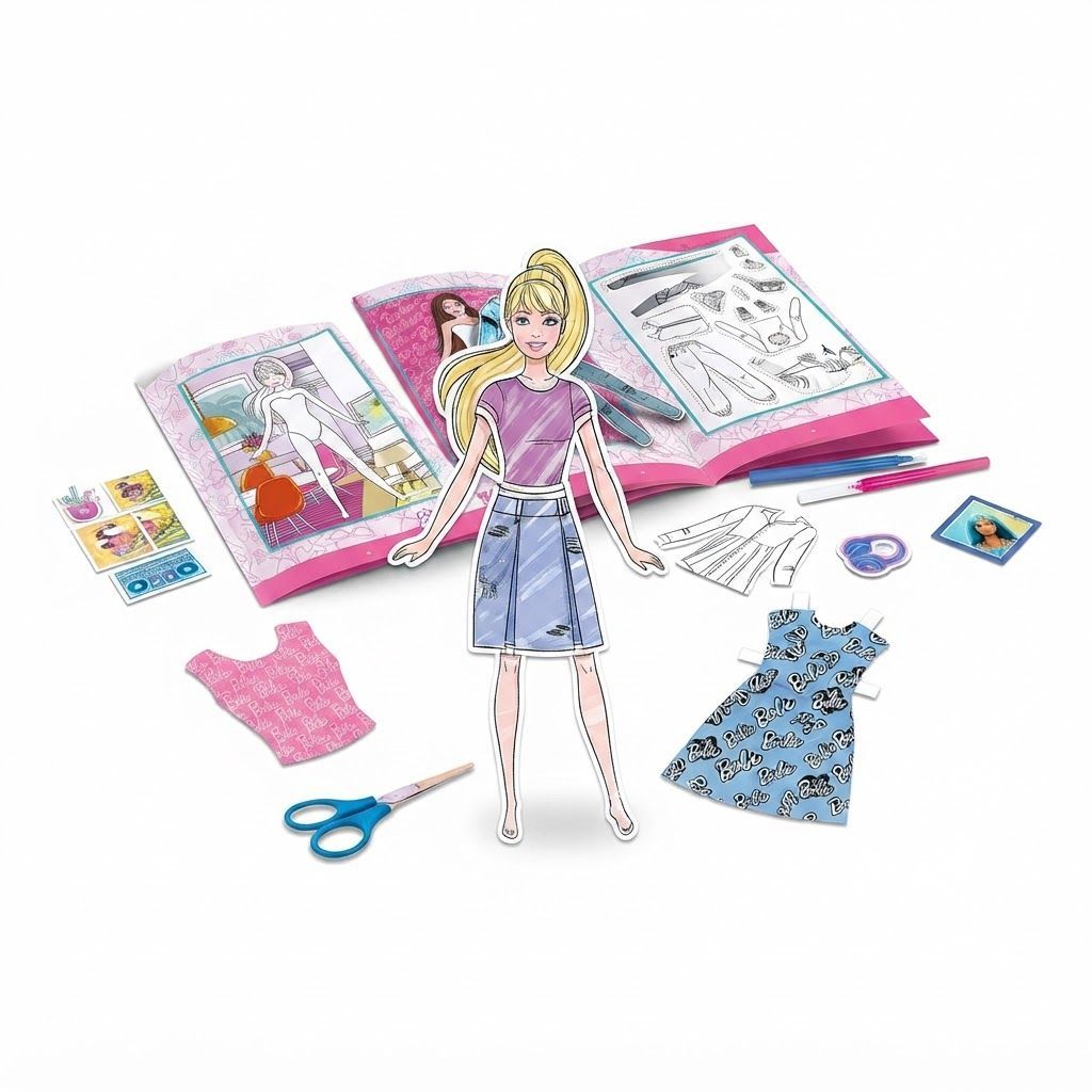 Barbie Fashion Colouring Backpack Craft Kit for Kids  DIY Creative Art Activity Set with Felt Tip 