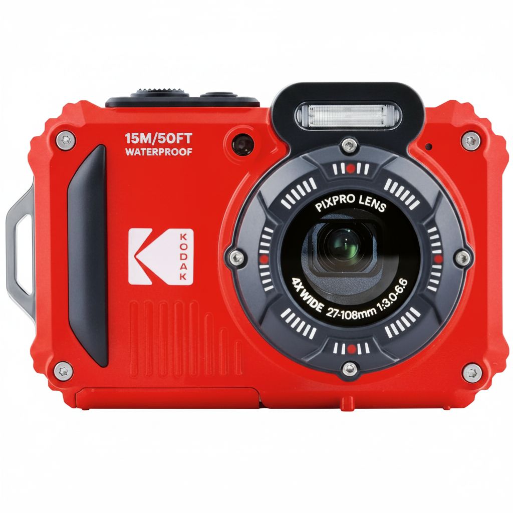 Kodak PIXPRO WPZ2 Waterproof Digital Camera 16MP with 4X Optical Zoom, Waterproof, Shockproof, Dustproof & 1080p Full HD Video | Red