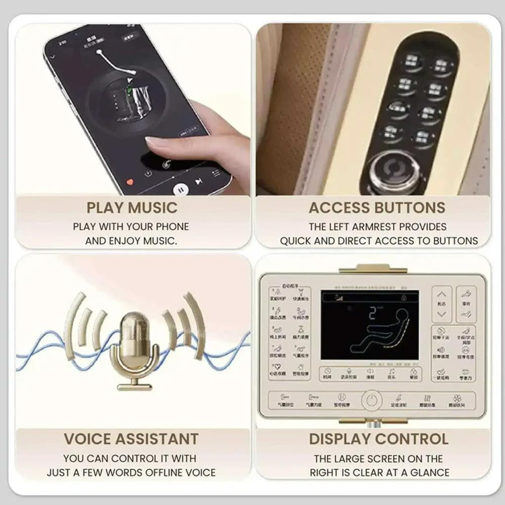 Rotai Royal Majestic Pro Massage Chair with AI Voice Control, 3D Dual Movement, 22 Auto Programs, Hot Compress, Foot Roller, Air Cooling - A68