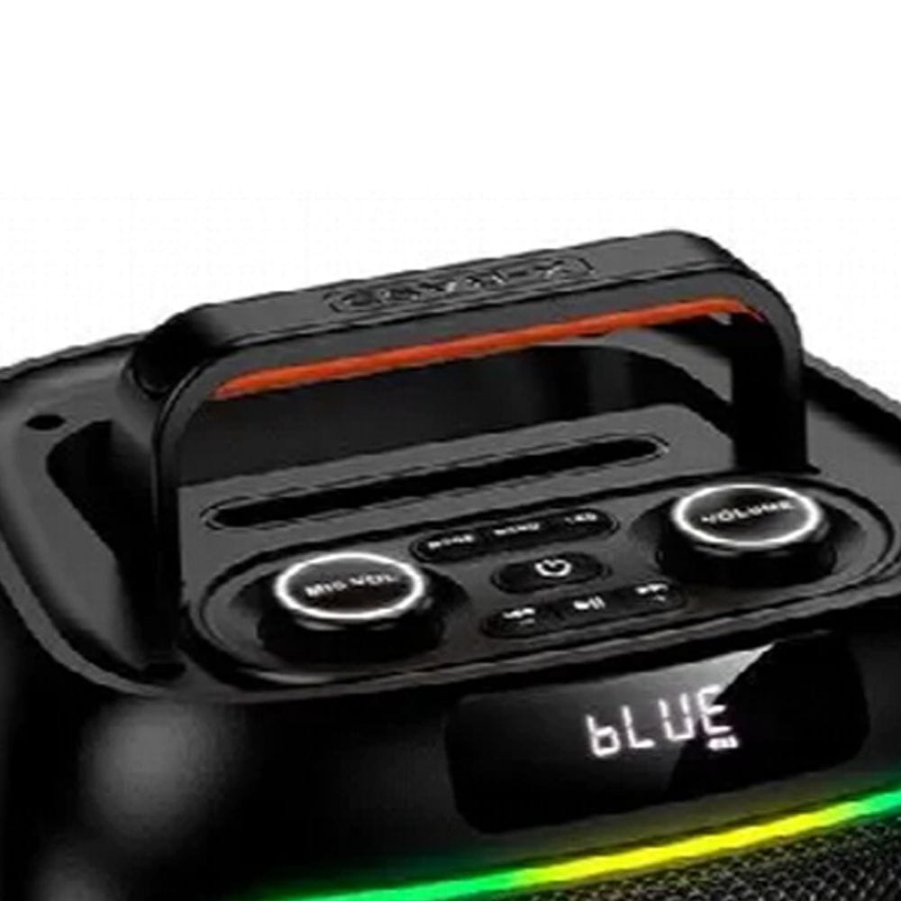 HOCO DS72 8-Inch Portable Bluetooth Speaker, 20W Wireless Karaoke Speaker with Wireless Microphone, RGB Lights - Black