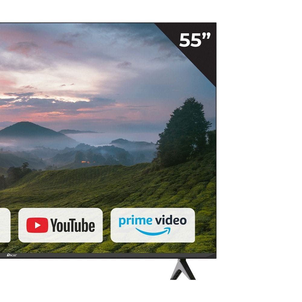 Oscar 55" Frameless UHD 4K Smart Android TV, HDR10, Built-in Chromecast, DVB-T2/S2 & CI Slot | Azeri - OS55SA4KA