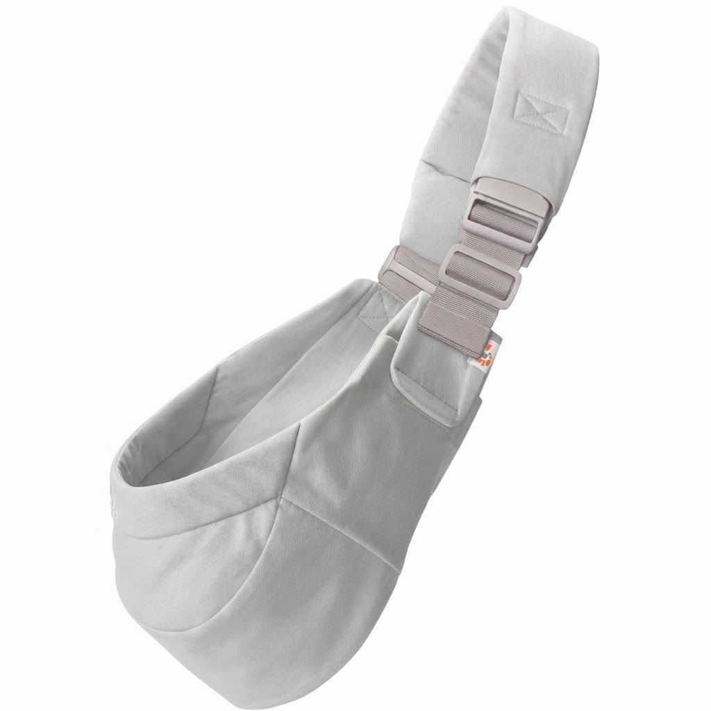 Ergobaby Upsie Sling Carrier, Ergonomic Wide Bucket Seat For Full Support, Cushioned Strap For Caregiver Comfort, Stylish And Reliable Design - Pearl Gray