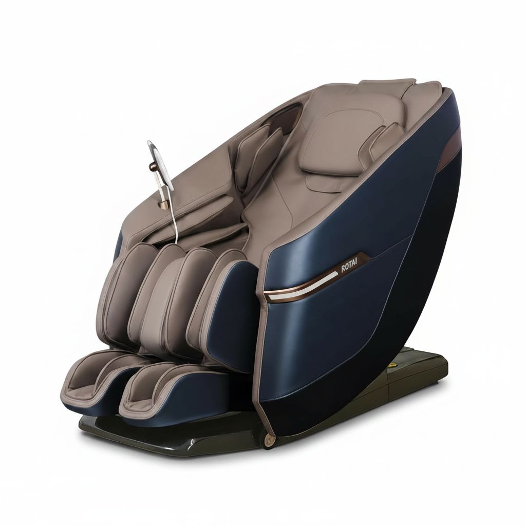 Rotai Full Body Massage Chair, 4D Foot Rollers, Heating, 22 Auto Programs, Space Capsule Design, Zero Gravity, Voice Control - Blue - RT5652 