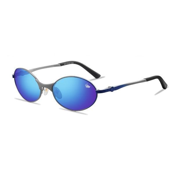 Belvoir & Co Sprint Grey Ice Blue Full Frame Sunglasses, Unisex UVA/UVB Protected Lenses, Stainless Steel Frame