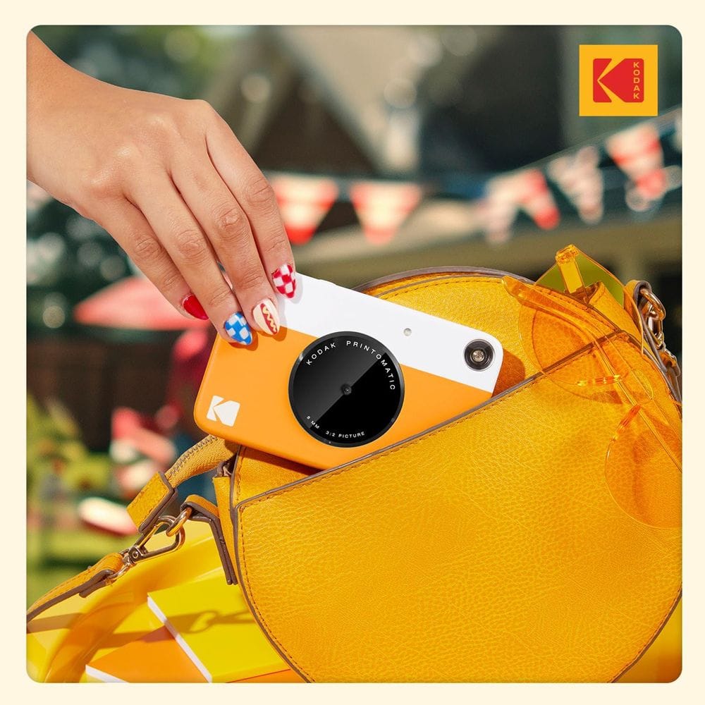 Kodak Printomatic Instant Print Camera, 5MP Sensor, Wide-Angle f/2 Lens, Instant 2x3-Inch ZINK Photo Printing, MicroSD Storage | Yellow - 840102192063