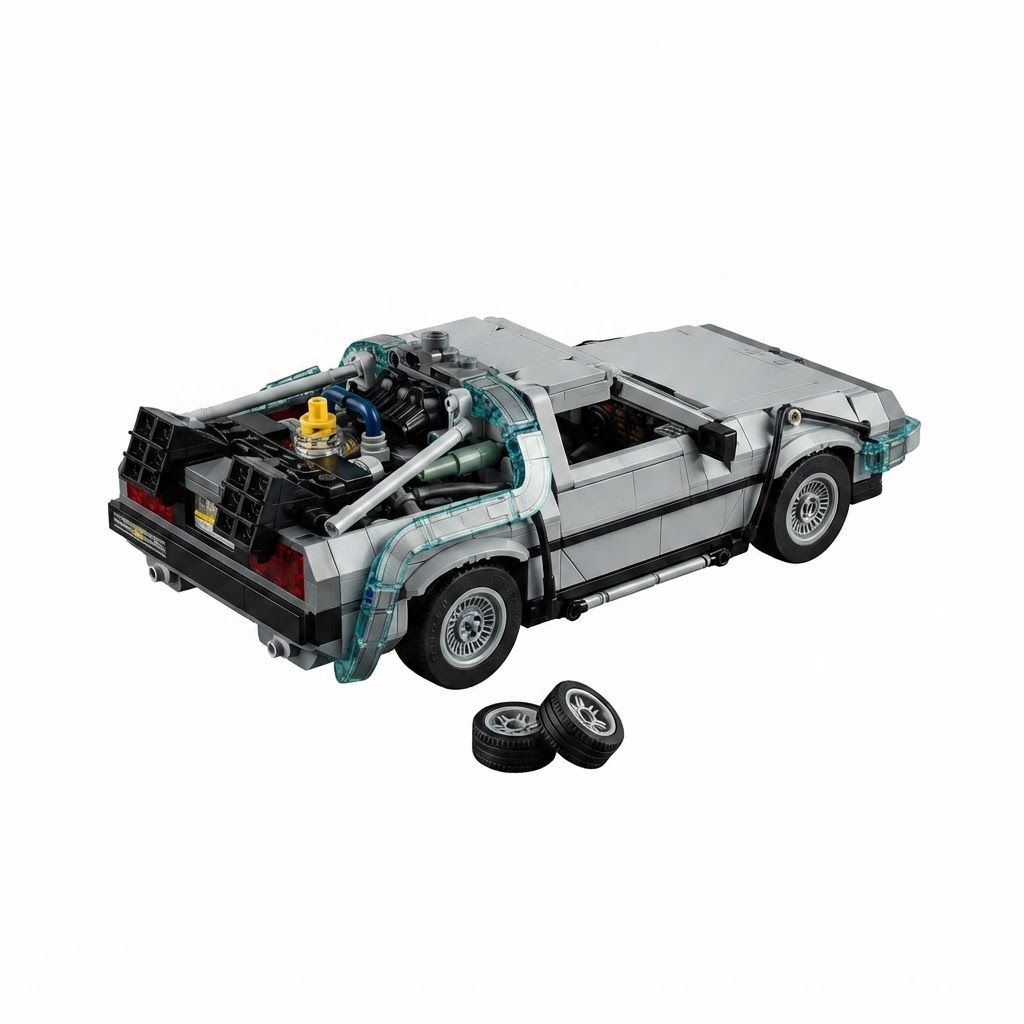 LEGO Speed Champions Time Machine Back to the Future Set Buildable DeLorean Movie Car Toy 9+ years, 2 (Doc Brown, Marty McFly)