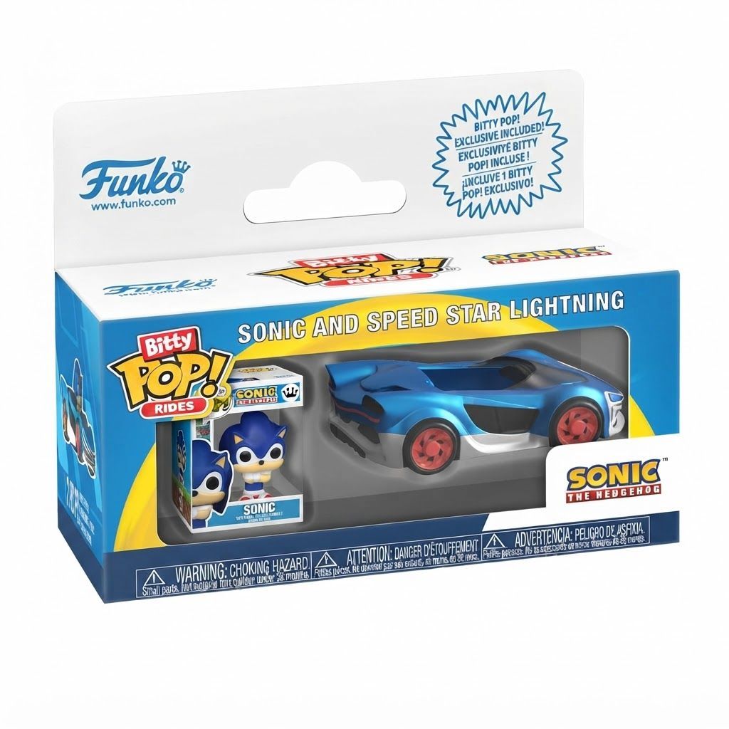 Funko Bitty Pop! Ride Sonic the Hedgehog - Sonic & Speed Star Lightning Vinyl Figure Collectible Mini Set