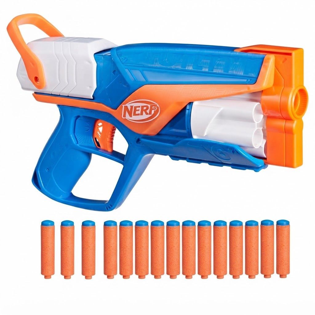 Nerf N Series Agility Blaster, 6-Dart Revolving Drum & 12 N1 Darts - Compact High-Performance