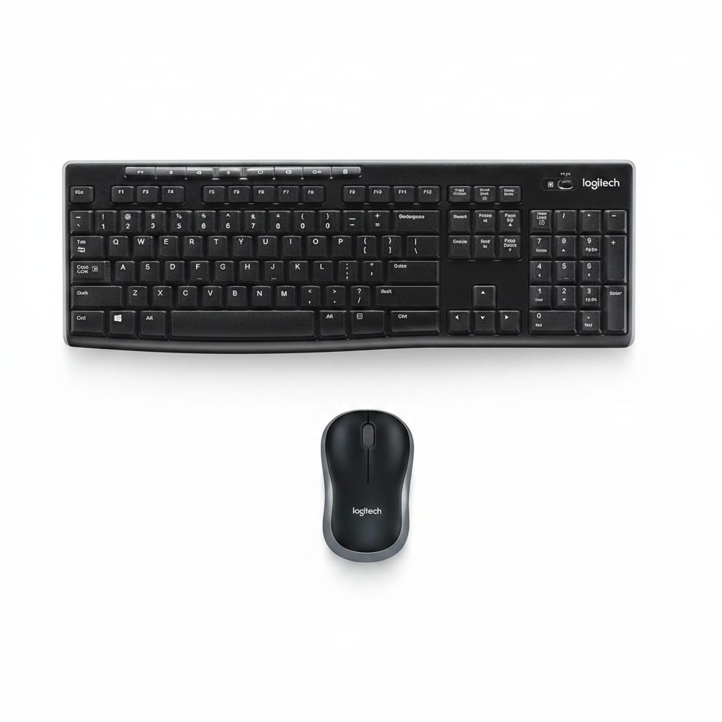 Logitech MK270r Wireless Keyboard and Mouse Combo for Windows, 2.4 GHz Wireless, Spill-Resistant Design, 8 Multimedia & Shortcut Keys - Black