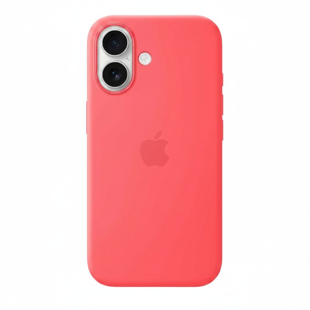 Apple iPhone 17 Silicone Case with MagSafe, Built-In Magnets for Fast Wireless Charging, Soft-Touch Silicone Finish & Precision Fit Protection | Bright Guava