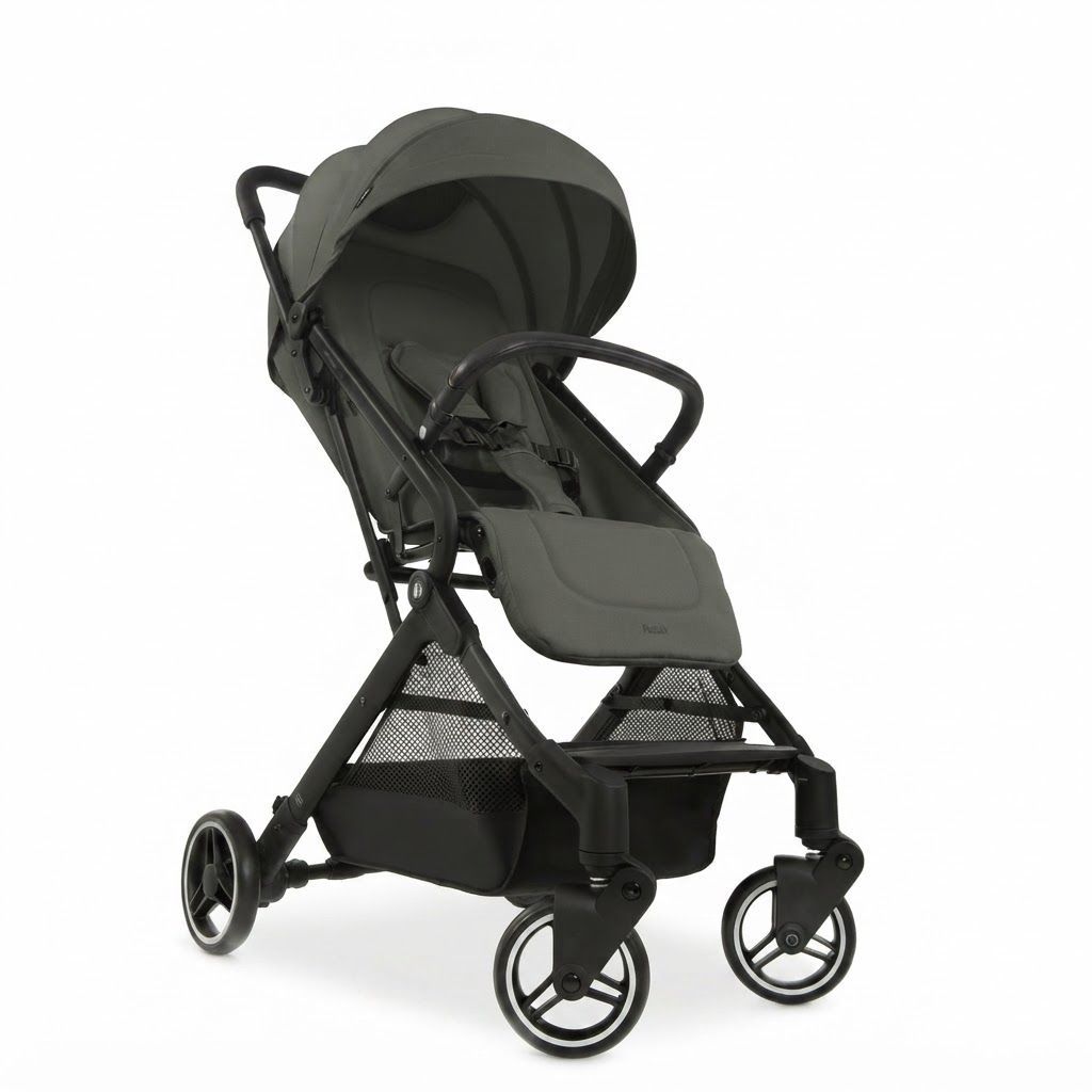 Hauck Travel N Care Compact Stroller, Lightweight 6.9kg Travel Buggy, One-Hand Fold, UV 50+ Protection, Ideal for City Streets and Family Vacations |  Dark Olive