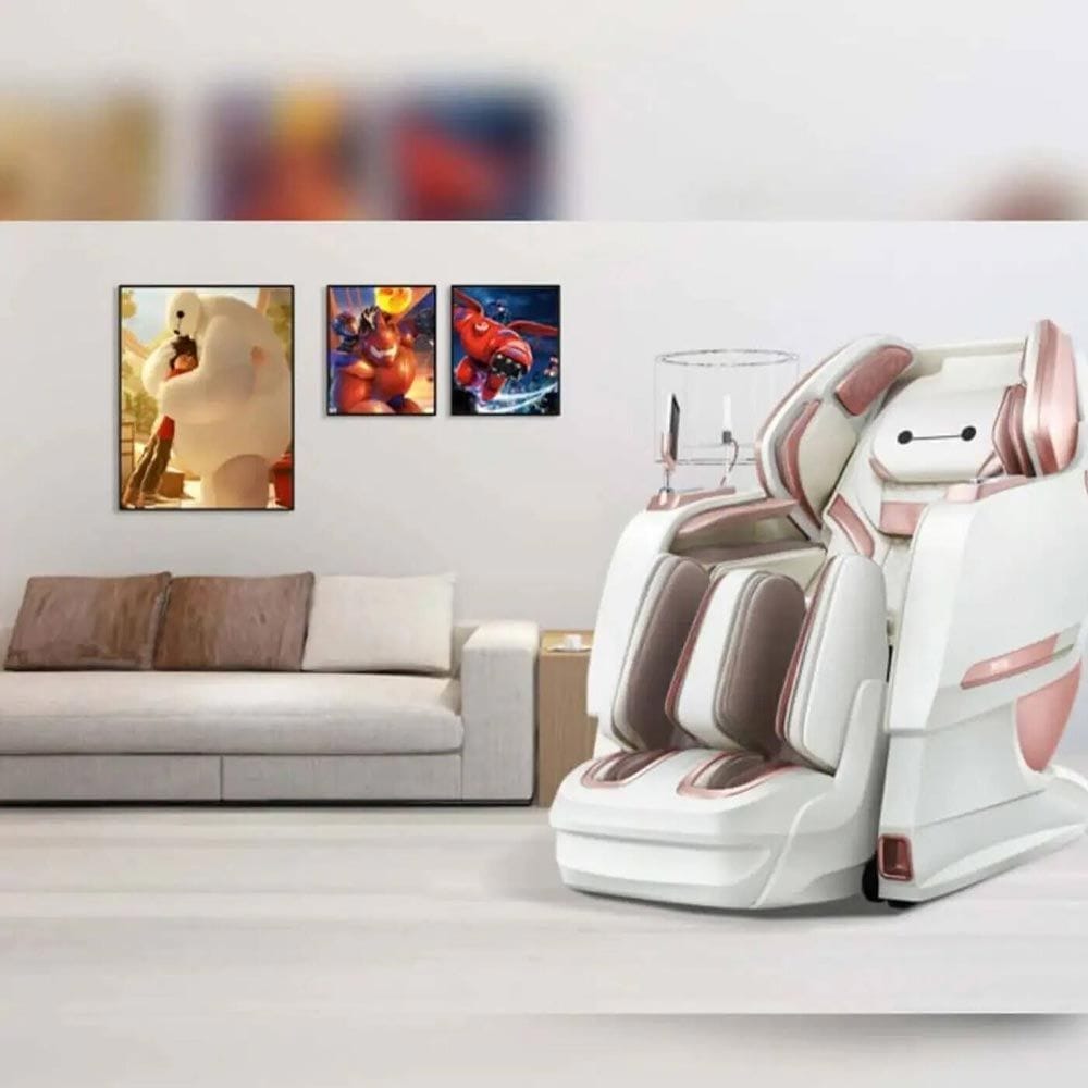 كرسي مساج روتاي Baymax Disney مع وضعية انعدام الجاذبية، تدليك شياتسو للجسم بالكامل، علاج حراري، ضغط هوائي، وبكرات تدليك للقدم - أبيض - RT8630