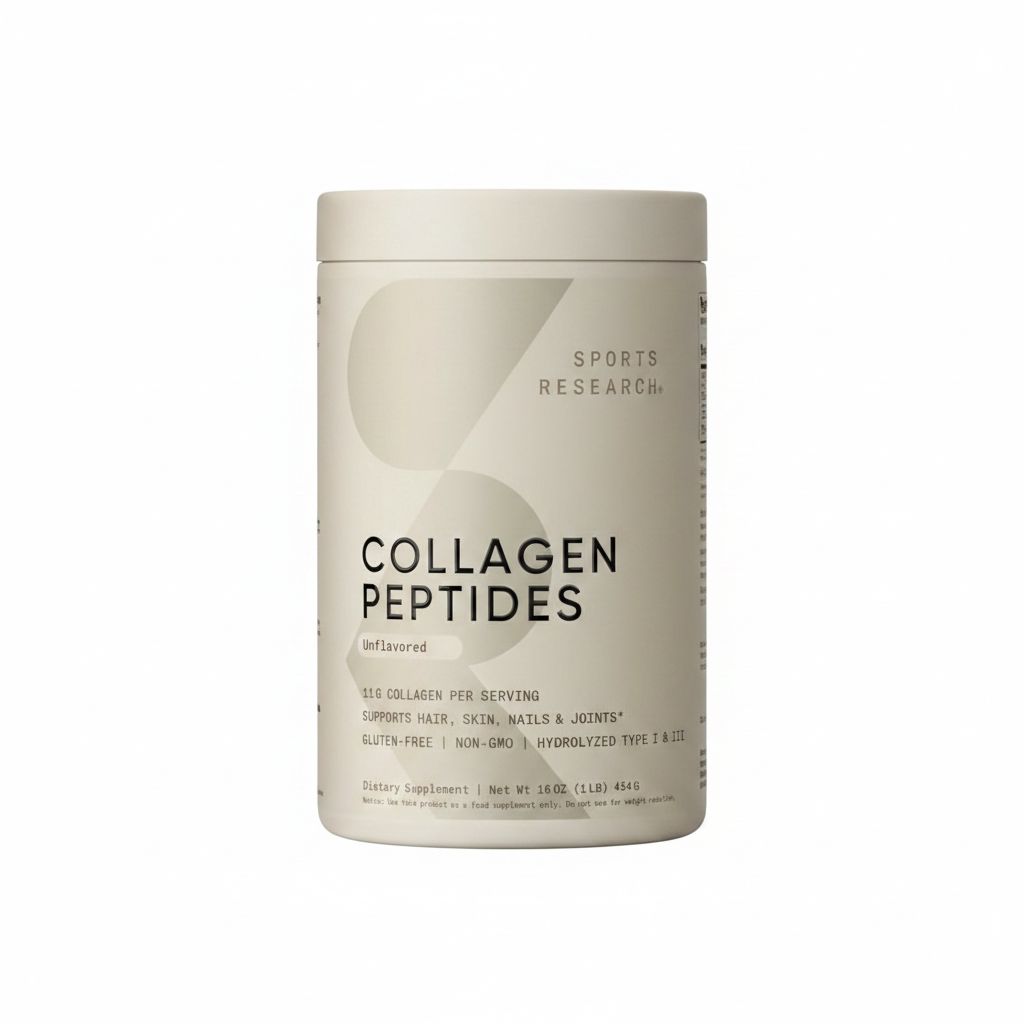 Sports Research Grass-Fed Collagen Peptides Powder Paleo, Non-GMO, Gluten-Free 16 oz