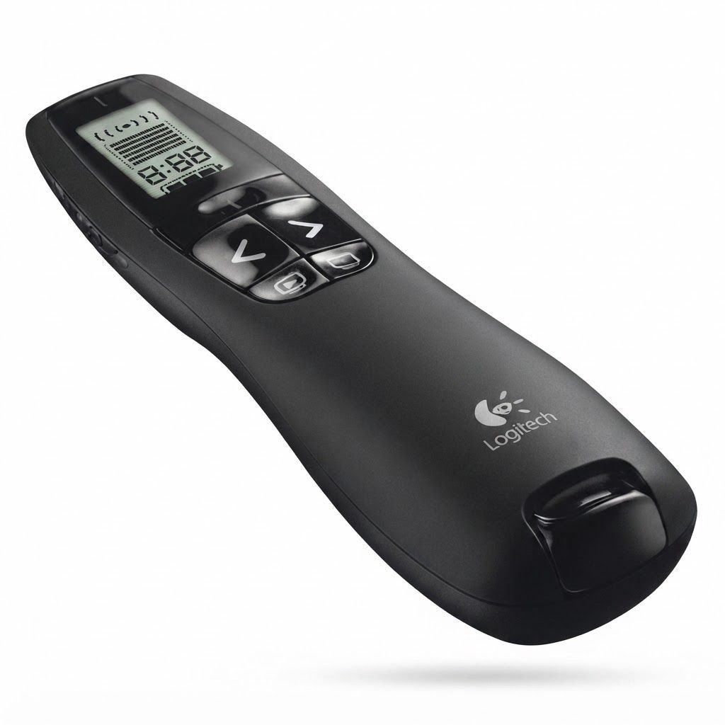 Logitech R400 Wireless Presentation Remote with Red Laser Pointer, Intuitive Slideshow Controls Compatible with PC