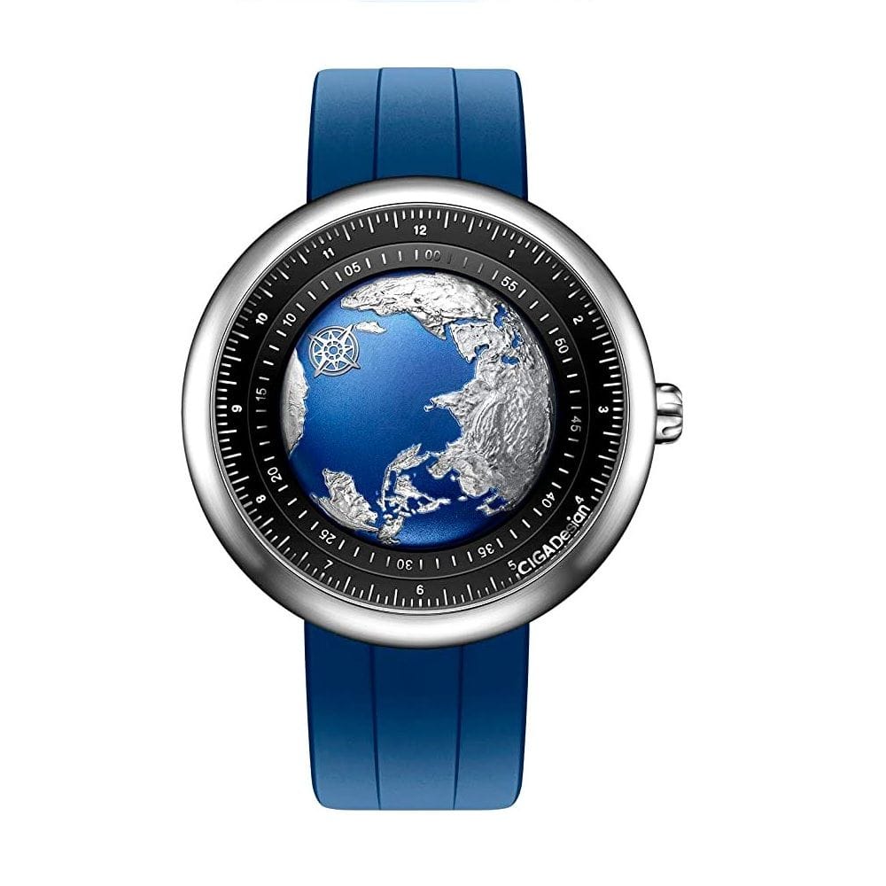CIGA Design U-Series Blue Planet Automatic Watch, Stainless Steel Case, Swiss Made Automatic Movement, Sapphire Crystal, 30M Water Resistance