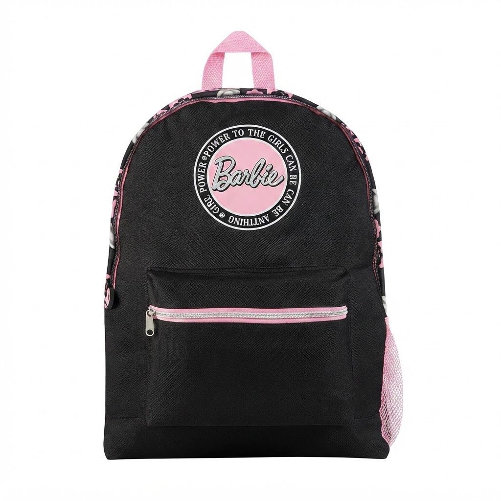 Barbie Backpack for Girls - Official Pink Rainbow School Bag, Trendy Glittery Rucksack for Kids
